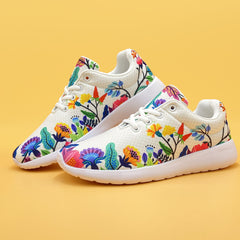 Floral Mesh Sneakers Breathable Running Walking Shoes Women's Footwear