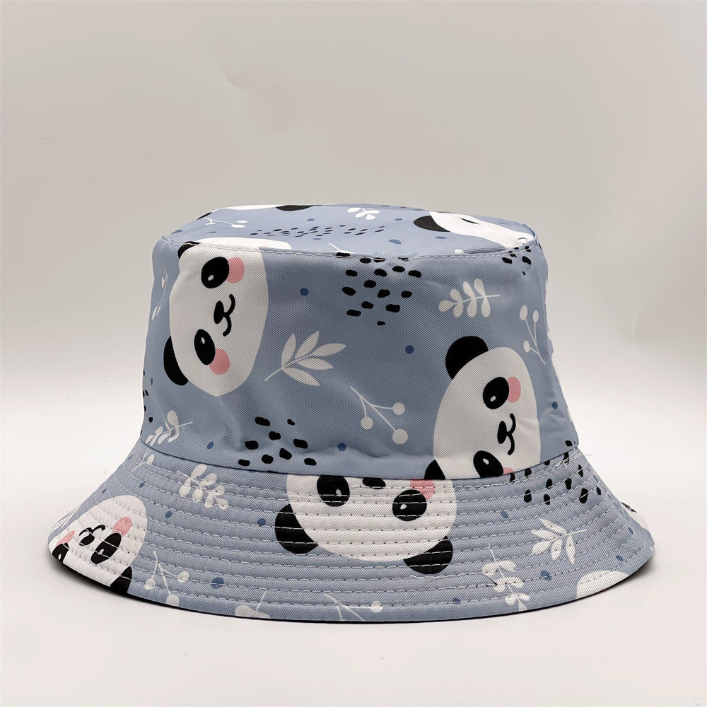 Panda Print Bucket Hat Summer Lightweight Sunscreen Reversible Fisherman Cap
