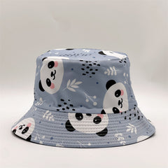 Panda Print Bucket Hat Summer Lightweight Sunscreen Reversible Fisherman Cap