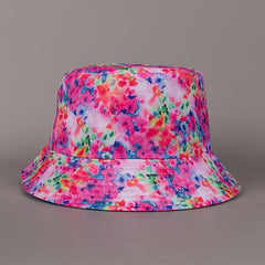 Rose Red Reversible Bucket Hat - Ink Print Lightweight Sun Fisherman Cap