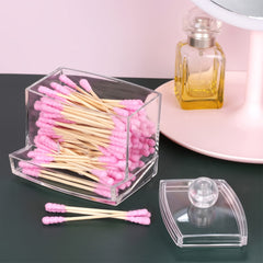 Cotton Swab Pads Holder Bathroom Organizer Apothecary Jar Storage