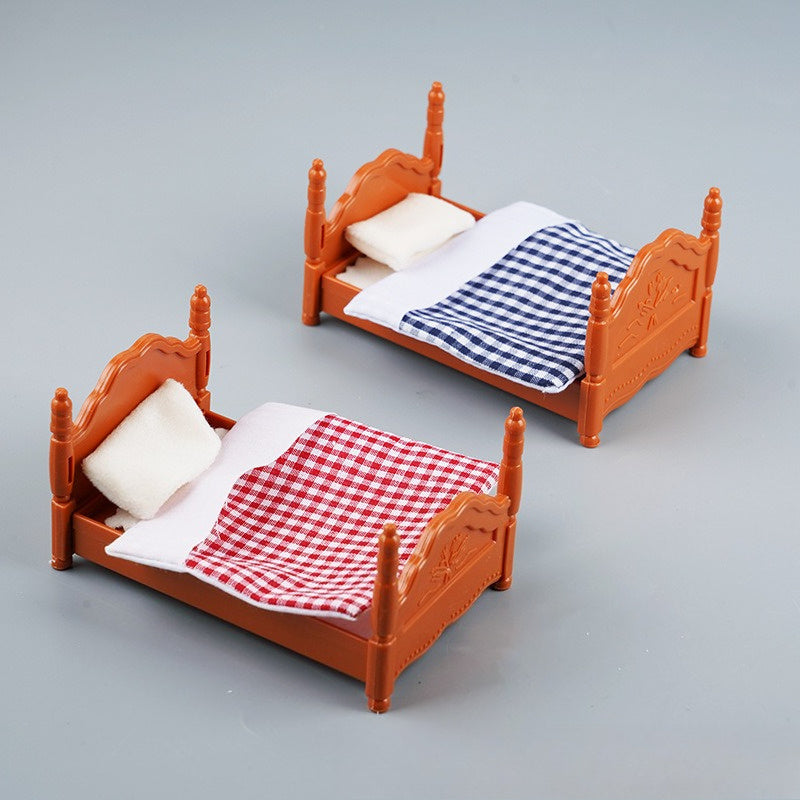 Dollhouse Miniature Furniture Bunk Bed Scene Accessories Toys