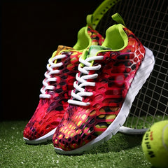 Women's Printed Lace-up Sports Shoes Breathable Outdoor Sneakers