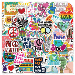 50-100pcs World Peace Cartoon Phone Case Stickers Waterproof DIY Stickers