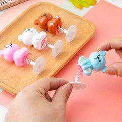 5pcs Press Bouncing Bear Toy Creative Bear Ornaments Birthday Event Party Favors