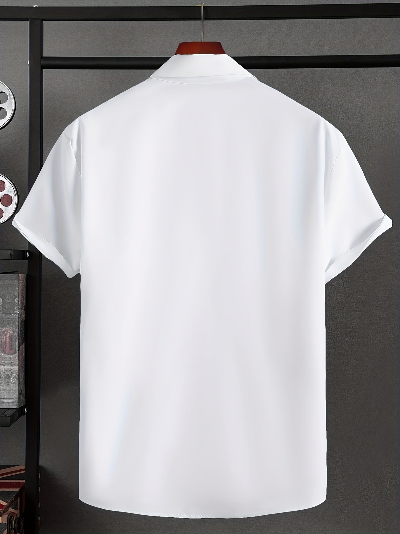 Men's Lapel Solid 4998 Graphic Button Down Shirts Top Blouse