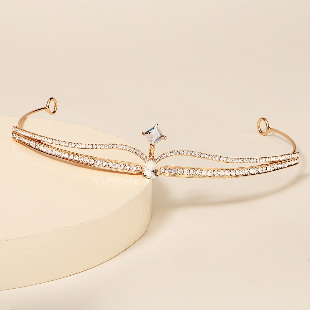 Rhinestone Thin Crown Hairband Wedding Birthday Cosplay Hair Accessories