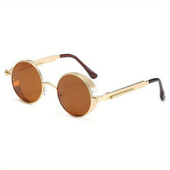 Men's Vintage Driving Goggles Round Frame Sunglasses