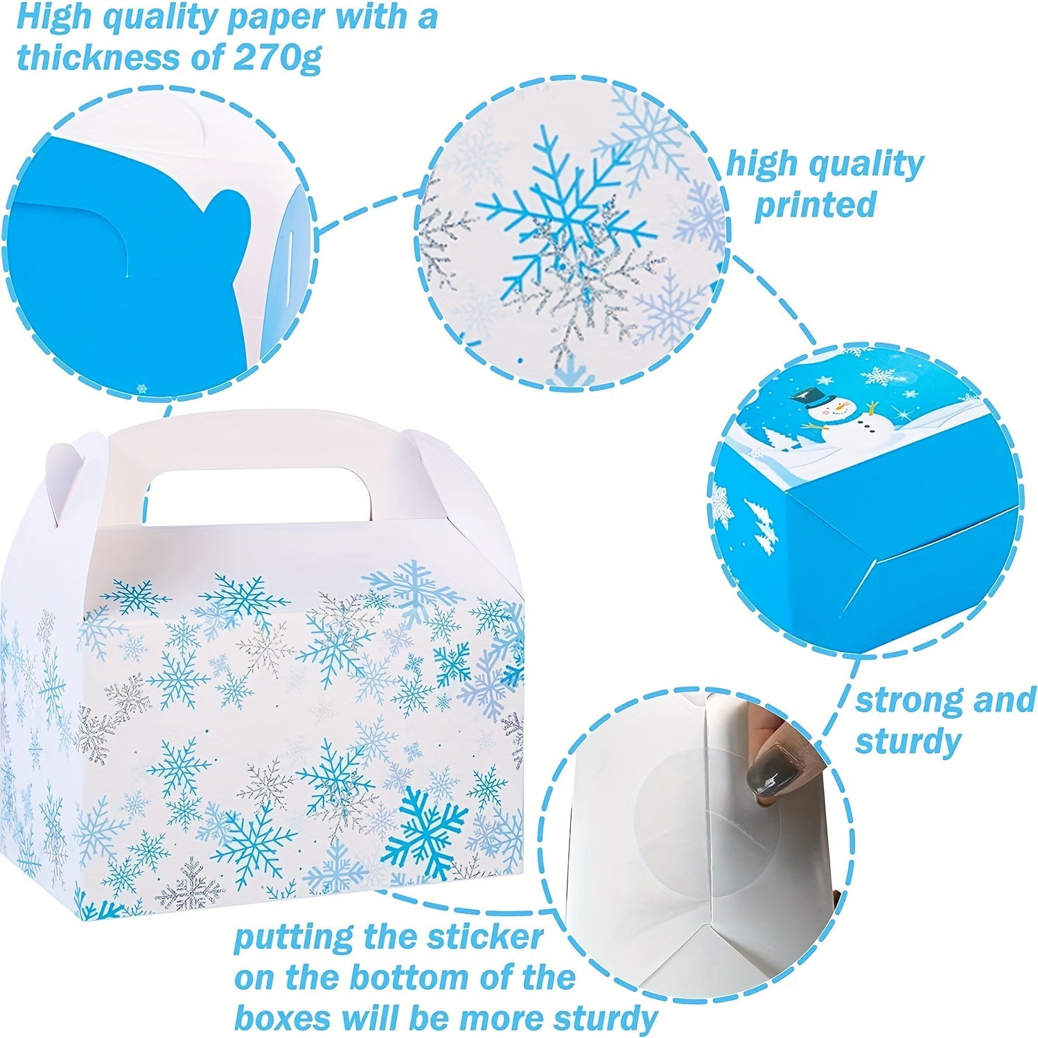 12pcs Snowflake Snowman Gift Boxes Christmas Thanksgiving Year Gift