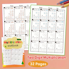 YUYNLEP 2D Multiplication Workbook with Daily Timed Math Tests