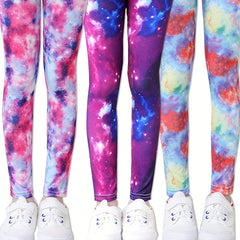 3pcs Toddler Girls Tie Dye Leggings Elastic Waist Casual Sports Tight Pants