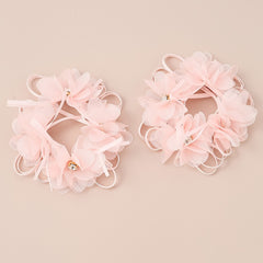 2pcs Girls Flowers Hair Tie Ponytail Holders