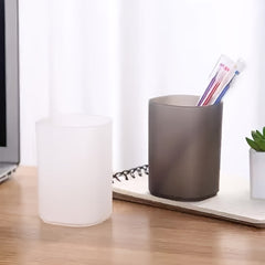 Gray Desktop Pen Holder Storage Box Office Student Stationery Organizer