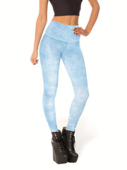 Christmas Snowflake Print Seamless Yoga Leggings Fitness Sports Tight Pants