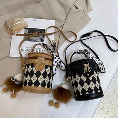 Rhombus Shoulder Bag Crossbody Bucket Bag