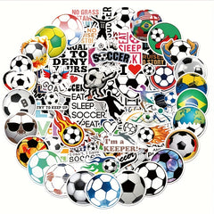 100pcs Soccer Stickers Vinyl Waterproof Stickers For Water Bottles Luggage