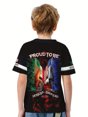 MEXICAN AMERICAN Boy's Casual Tees Short Sleeve Crew Neck T shirt