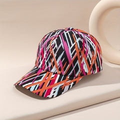 Y2K Stripe Graffiti Baseball Cap Hip Hop Dad Hat
