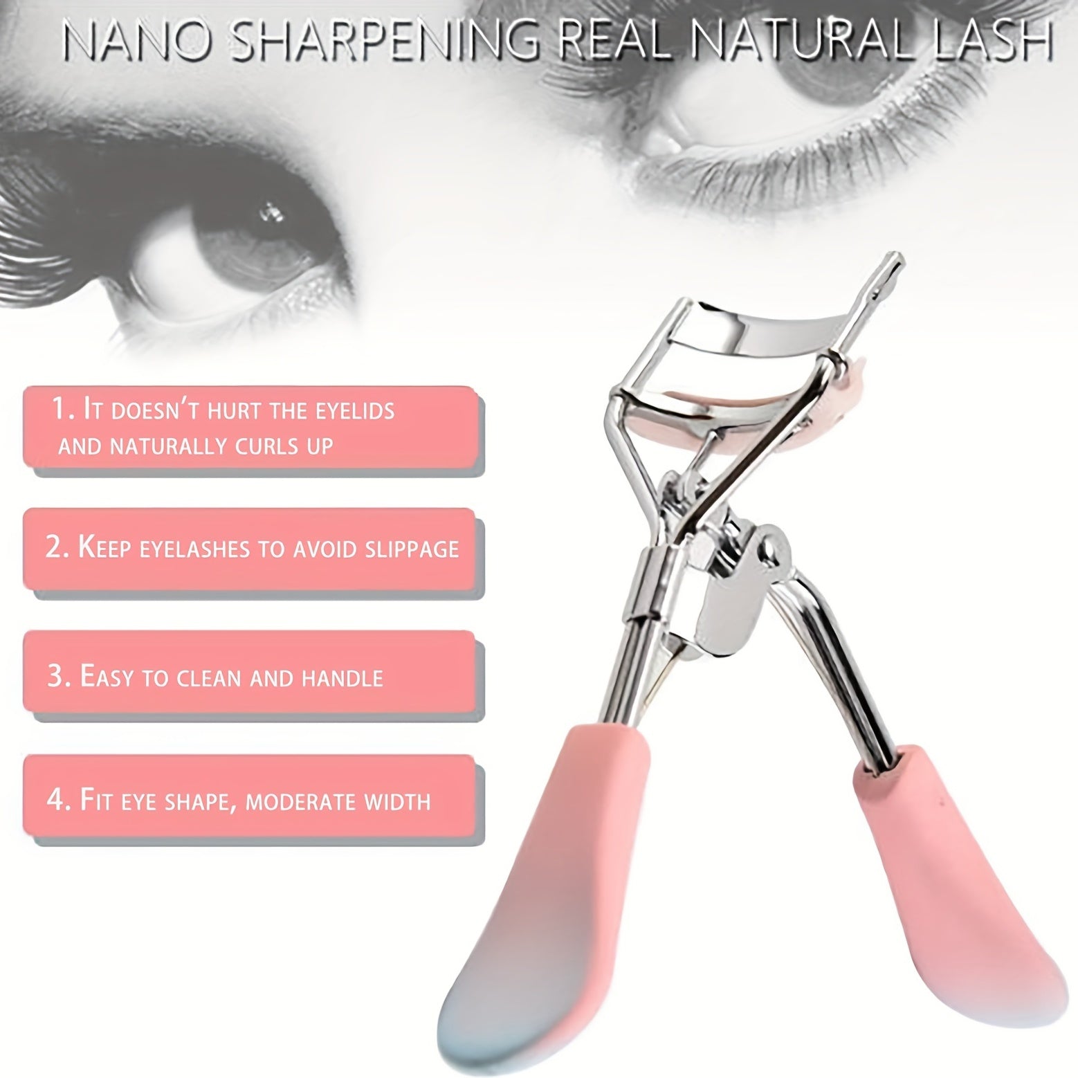 10 Refills Eyelash Curler for Women - Lifts Lashes - Long Lasting Natural Look