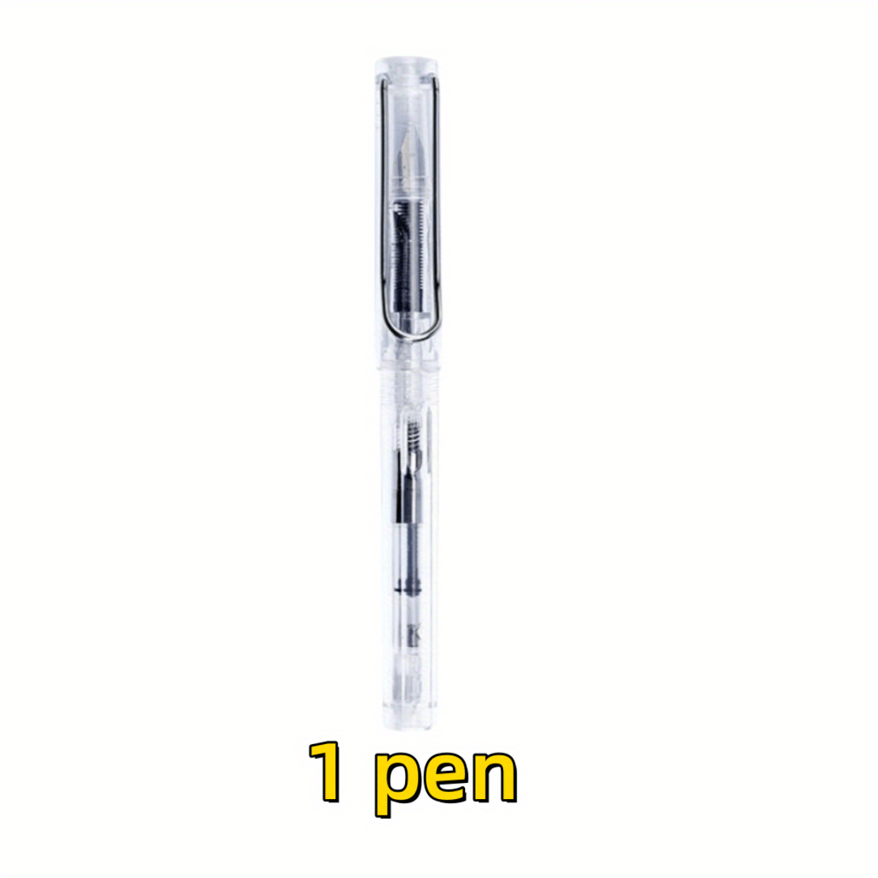 38mm Transparent Fountain Pen Set for Calligraphy - Ink Cartridges Included
