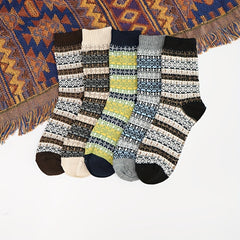 5 Pairs Winter Warm Socks Casual Knit Socks Outdoor Socks Thick Warm Socks