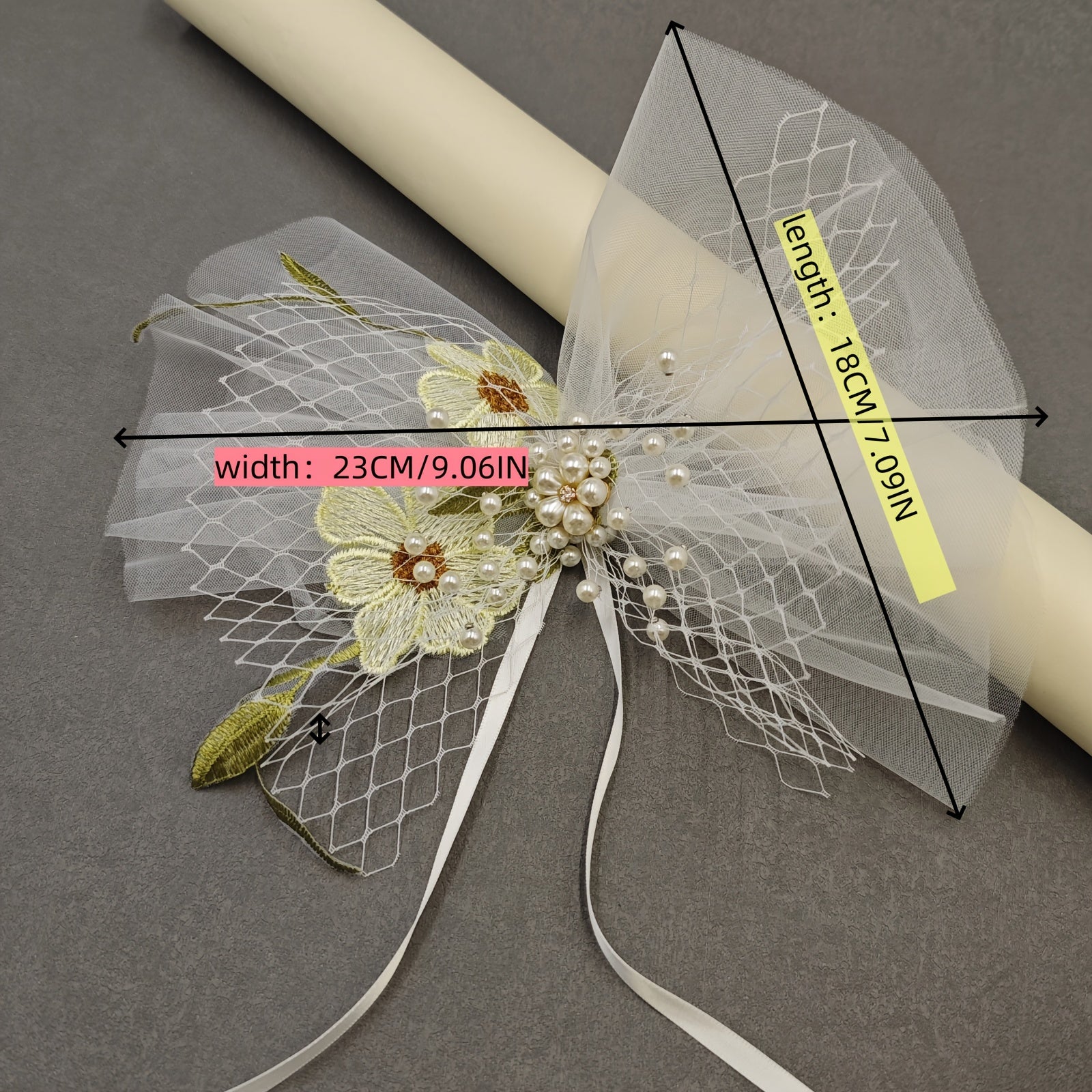 Floral Mesh Bridal Sleeve Covers with Wrist Corsage