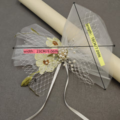 Floral Mesh Bridal Sleeve Covers with Wrist Corsage