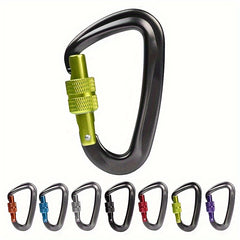 1pc 12KN Locking Alum. Carabiner Clips D Ring Hook Keychain for Hammock Hiking