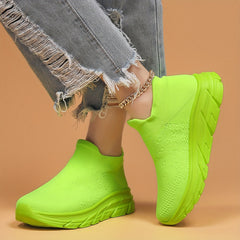 Mesh Slip On Breathable Running Shoes Soft Comfortable Shock Absorption Sneakers
