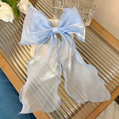 Mesh Bow Streamer Hair Clips for Girls