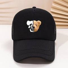 Bear Print Baseball Cap Summer Sunshade Breathable Peaked Cap