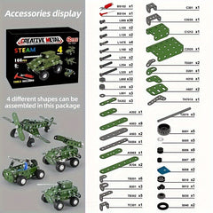 166pcs Military Building Blocks Educational Toys