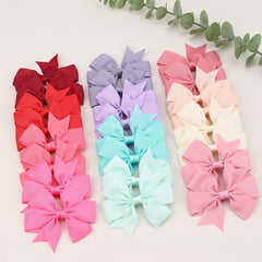 2PCS Baby Girls Grosgrain Ribbon Hair Bows Boutique Pinwheel Bow Hair Clips
