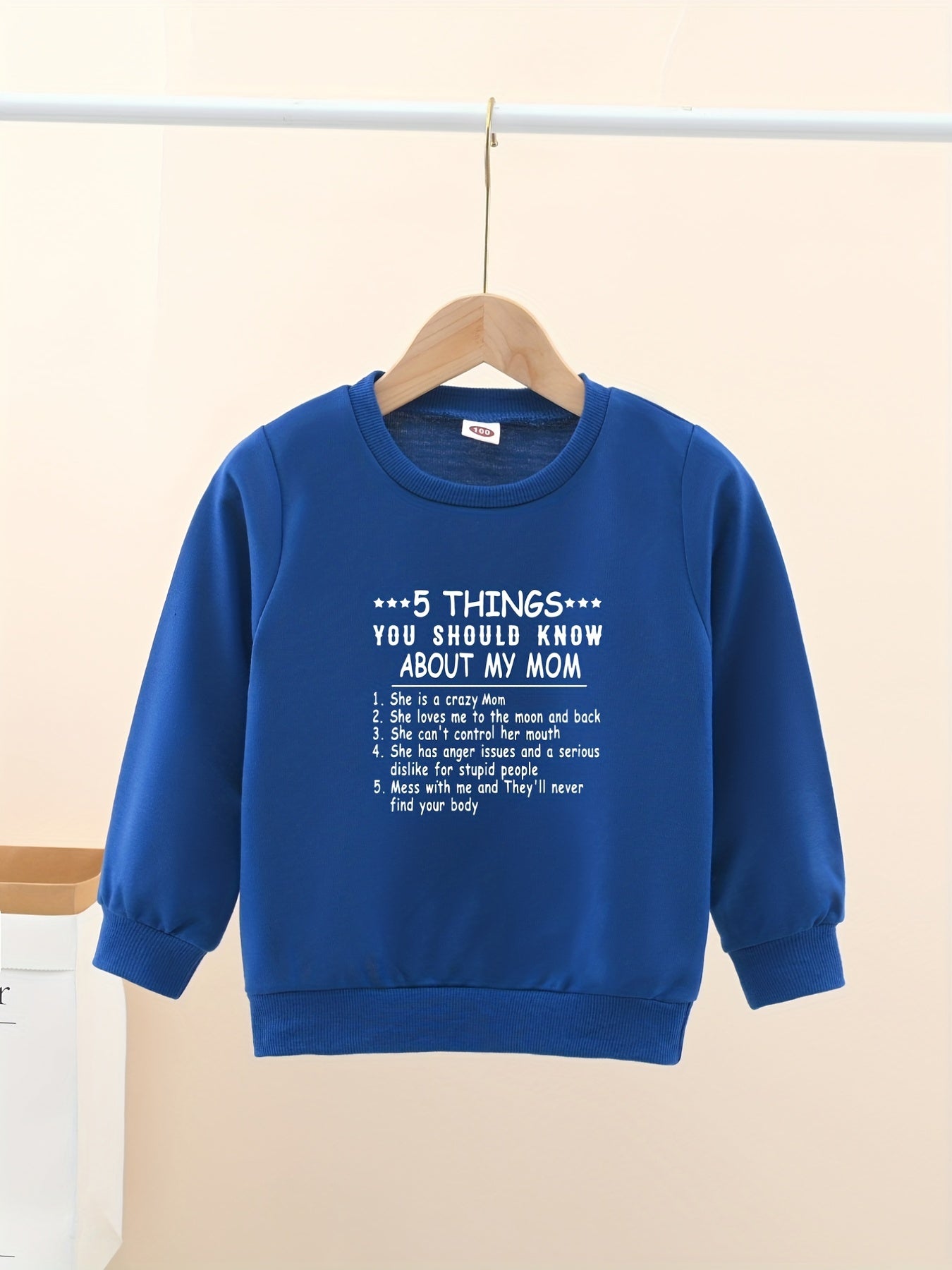 Casual Graphic Letter Print Sweatshirt For Boys