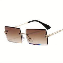 Gradient Lens Hollow Temple Sunglasses UV400