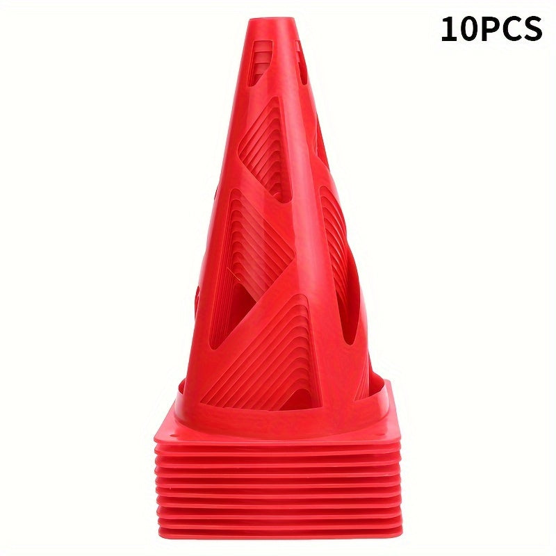 10pcs Training Cone Cylinder Sport Football Soccer Rugby Obstacles