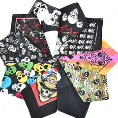 Hip Hop Skull Pattern Gradient Bandana Head Wrap