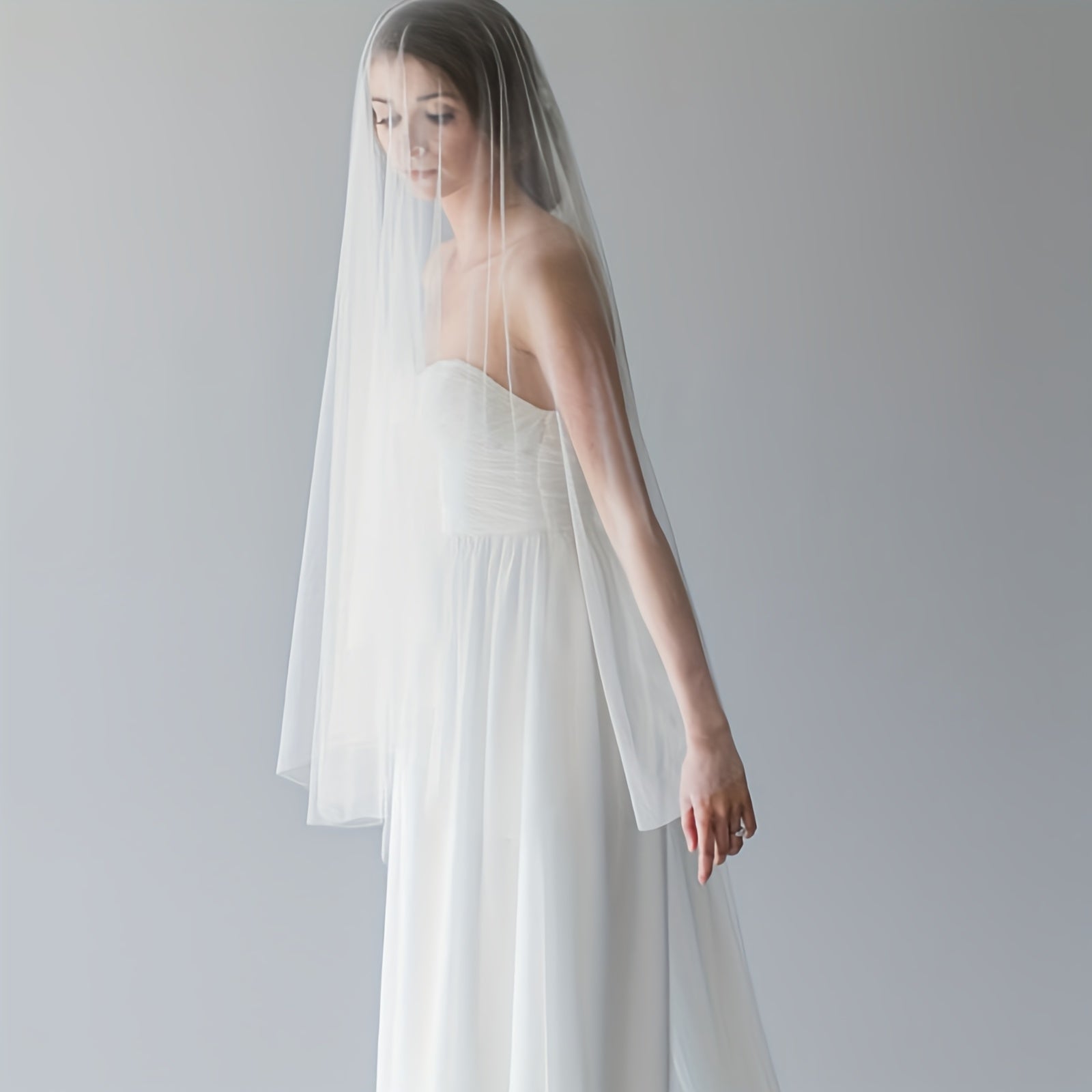 Long Double Layer Blusher Veil for Wedding Photography