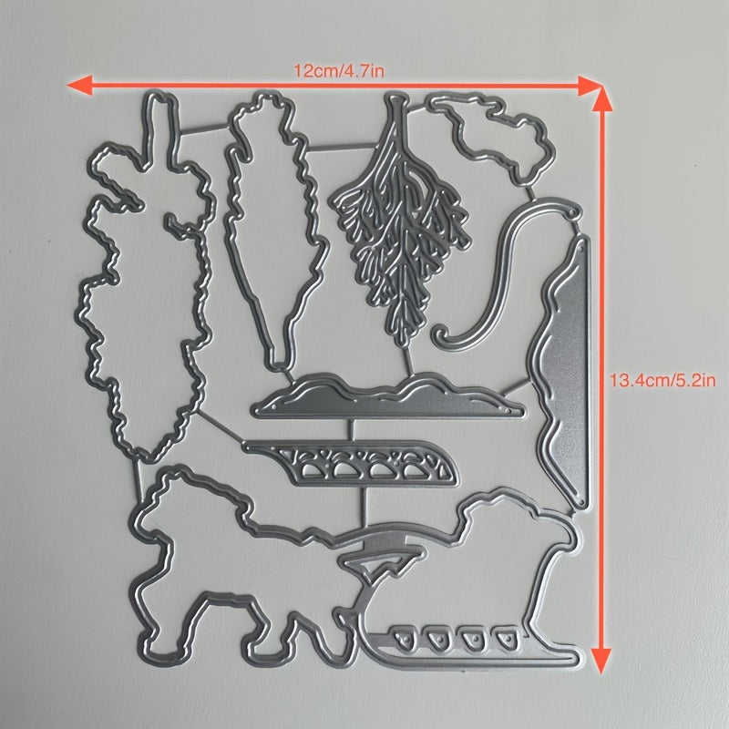 Horse & Sleigh Clear Stamp & Metal Cutting Dies DIY Scrapbooking Decor