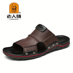 LAORENTOU Men's Leather Outdoor Hiking Sandals
