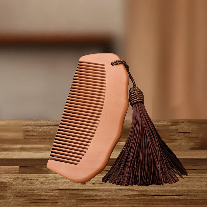Handcrafted Wooden Hairbrush with Tassel - Hair Massage and Styling