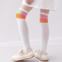 Girls Kids Knee High Socks Breathable Comfy Long Over The Knee Socks