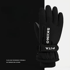 Waterproof Winter Skiing Gloves Touch Screen with Zippered Pockets