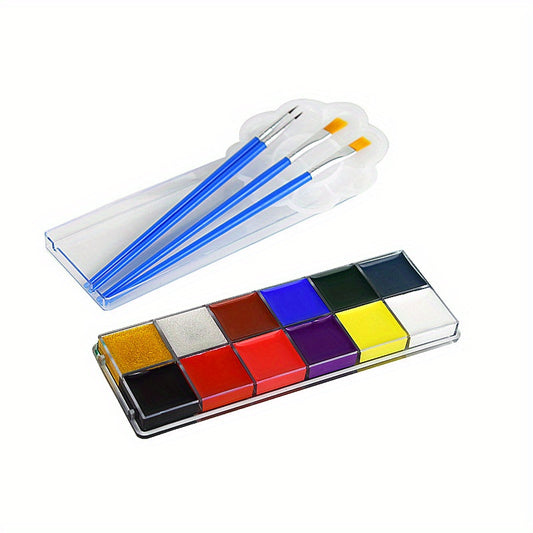 12 Colors Body Face Paint Halloween Christmas Drama Performance