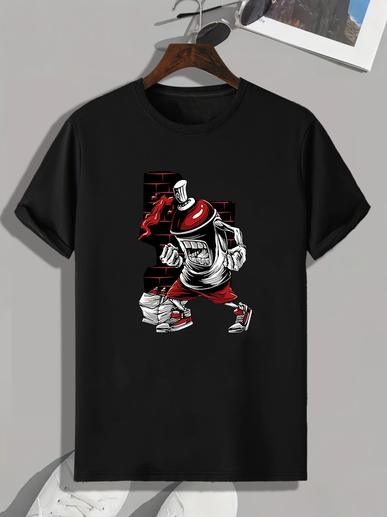 Fire Extinguisher Print Men's Graphic T-shirt for Summer