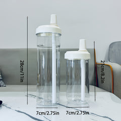 Convenient 17oz Milk Tea Cup with Straw, Plastic Beverage Juice Water Cup
