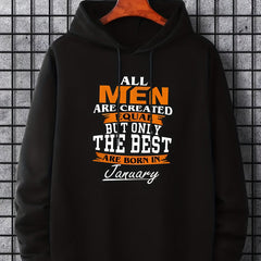 Men's January Print Hoodie Casual Slightly Stretch