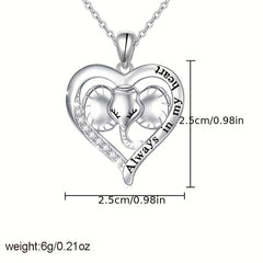 Girl's Elephant Pendant Necklace Heart Shaped Animal Necklace
