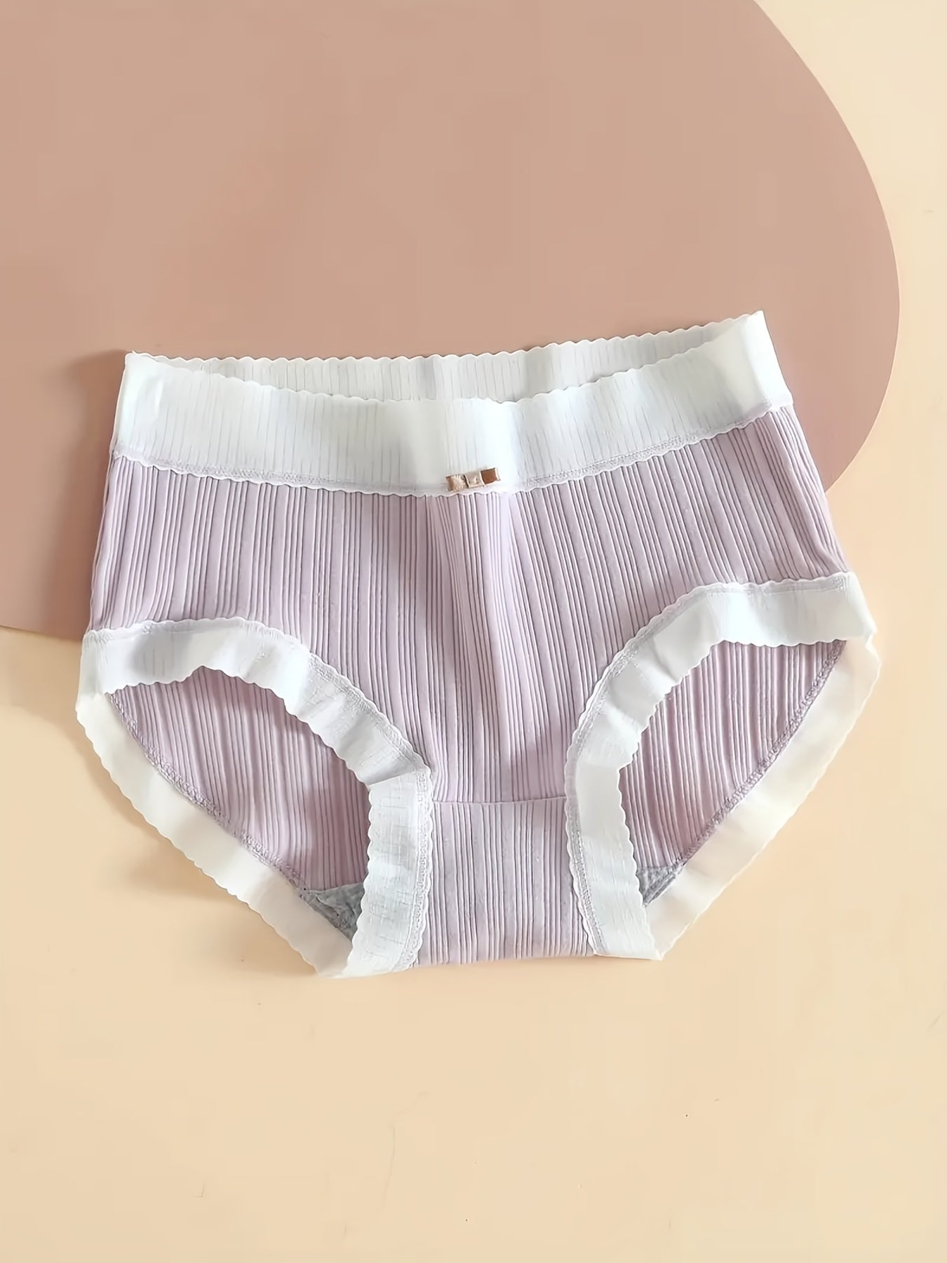 5pcs Ribbed Bow Tie Briefs Soft & Stretchy Intimates Panties