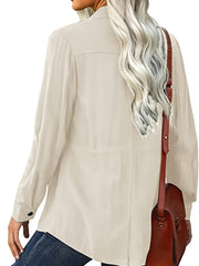 Button & Zipper Dual Pockets Jacket Fall & Winter Women's Clothing